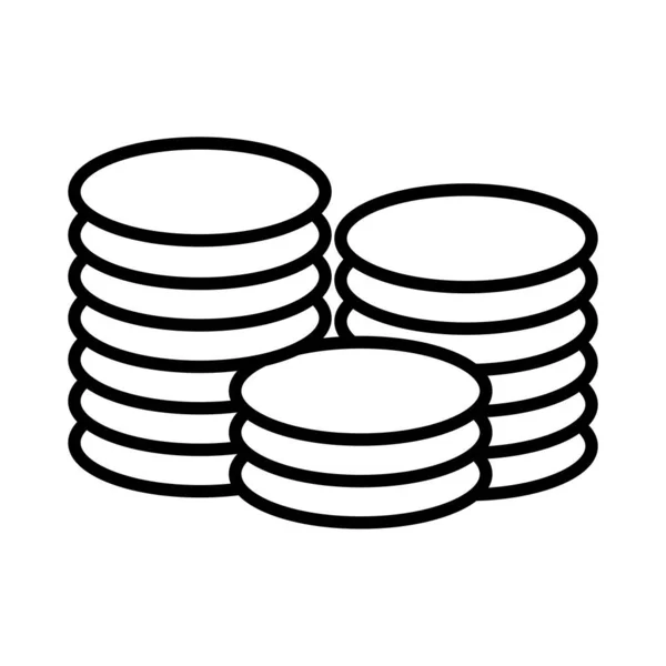 Pile coins money dollars line style — Stockvector