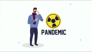 Covid19 parçacığı ve uyarı sinyali olan hasta kişi