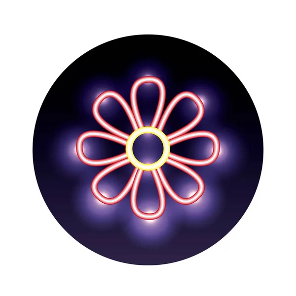 Květinová zahrada neon světlo styl ikona — Stockový vektor