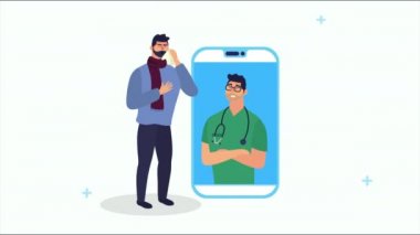 Hasta animasyonlu akıllı telefon doktoru