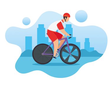 Bisikletli adam şampiyonluk yarışında