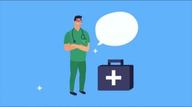 Tıbbi malzemeli doktor animasyonu
