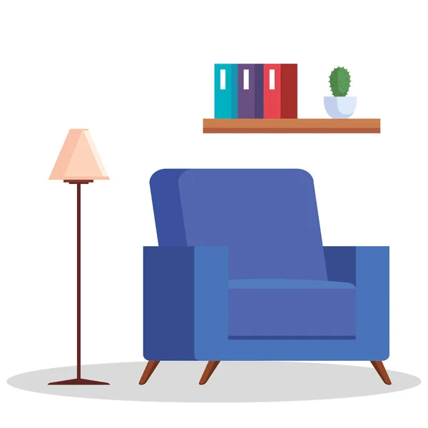 Salon lieu de la maison avec canapé — Image vectorielle