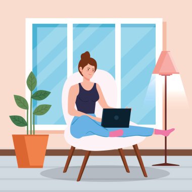 Evden evden işe giden bir kadın.