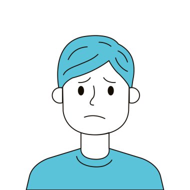 Genç adam endişeli Avatar karakter simgesi