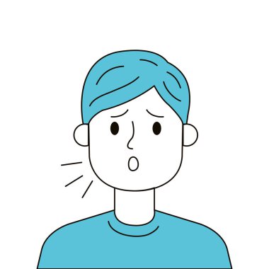 Hasta ruhlu izole edilmiş ikon öksüren adam