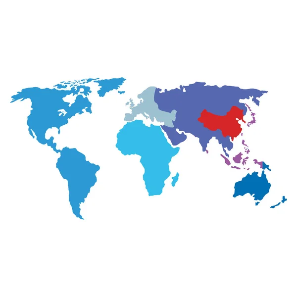 Světová mapa země samostatná ikona — Stockový vektor