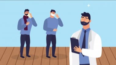 Hasta karakterli doktor animasyonu