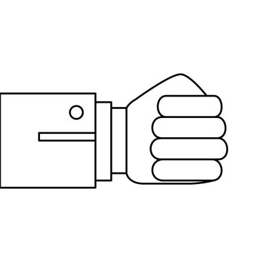 El yumruğu insan izole simgesi