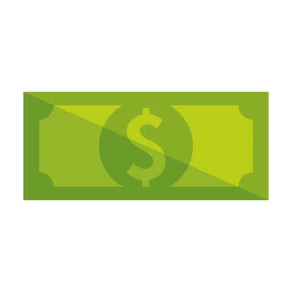 Biljet geld contant geld geïsoleerd pictogram — Stockvector