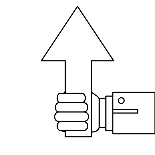 Mano con flecha hacia arriba icono aislado — Archivo Imágenes Vectoriales