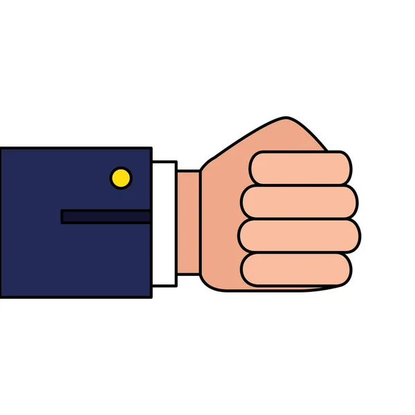 Hand fist human isolated icon — Stock Vector