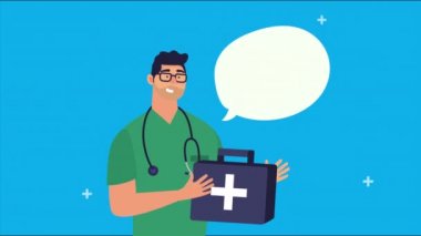 Tıbbi malzeme karakteri olan doktor.