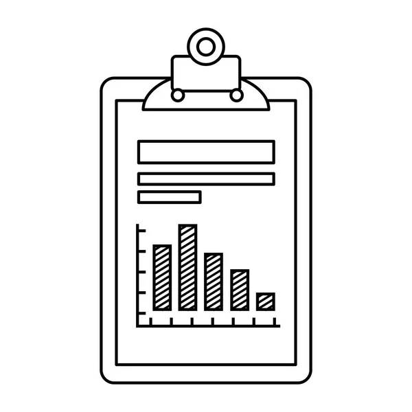 Prancheta e documento com infográfico — Vetor de Stock