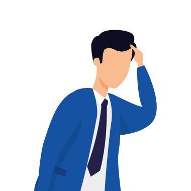 İş adamı endişeli karakter simgesi
