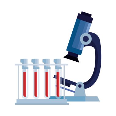 Tüpler test simgesi izole edilmiş mikroskop