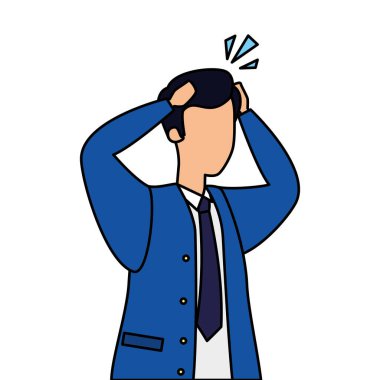 İş adamı endişeli karakter simgesi