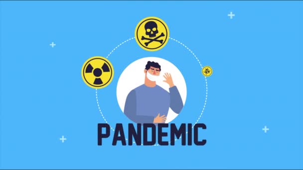 Пацієнт з сигналами обережності від пандемії — стокове відео