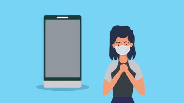 Arzt in Smartphone-Telemedizin-Animation — Stockvideo