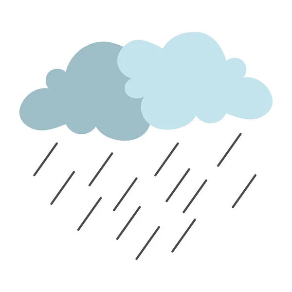 Clouds rainy storm weather isolated icon — Stock Vector