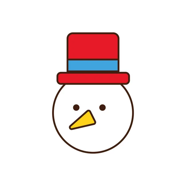 Veselé Vánoce sněhulák roztomilý charakter — Stockový vektor