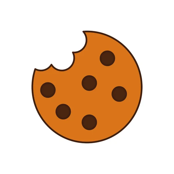 Sweet cookie with bite icon — Stock Vector