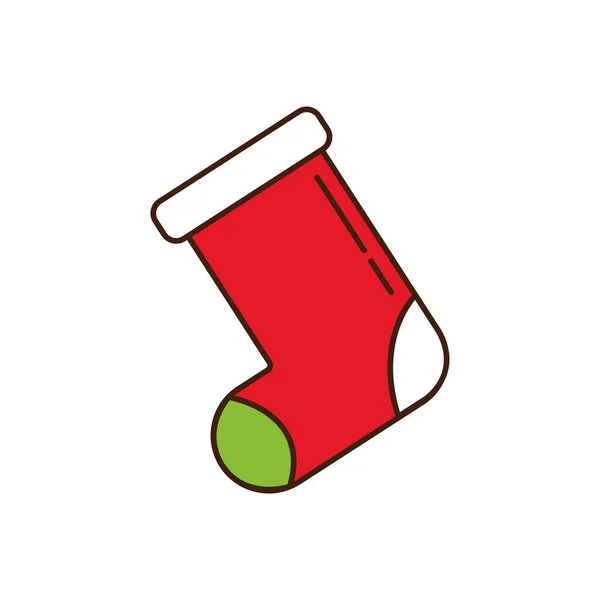 Frohe Weihnachten Socke dekorative Symbol — Stockvektor