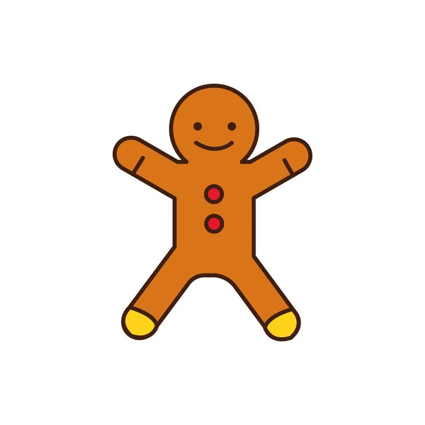 Joyeux noël gingembre icône cookie — Image vectorielle