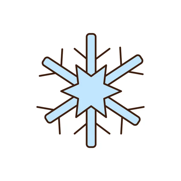 Happy merry christmas snowflake icon — Stock Vector