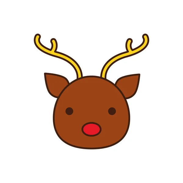 Happy merry christmas reindeer character — Stock Vector