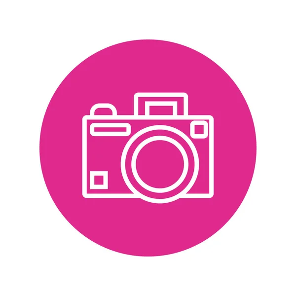 Bloco de câmera fotográfica e ícone de estilo de linha —  Vetores de Stock