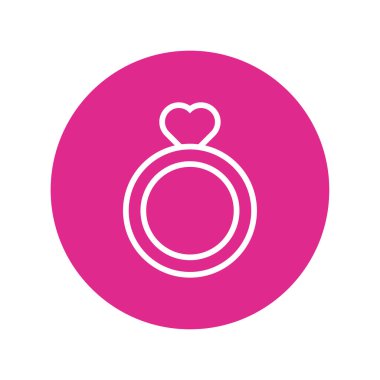 Mutlu sevgililer günü kalbi Teklif halkaları blok ve çizgi tarzı