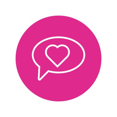 Mutlu sevgililer günü konuşma baloncukları Kalp bloğu ve çizgi tarzı