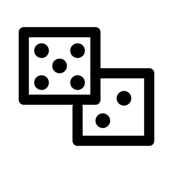 Dés de casino ligne style icône — Image vectorielle