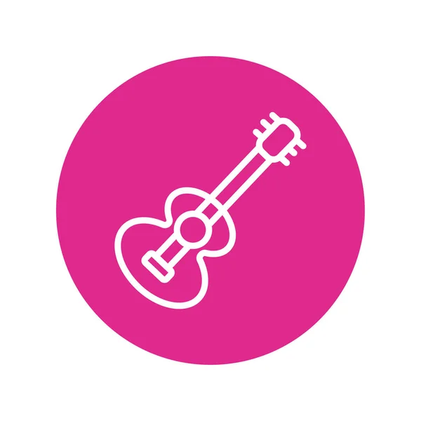 Bloc d'instrument de guitare et ligne — Image vectorielle