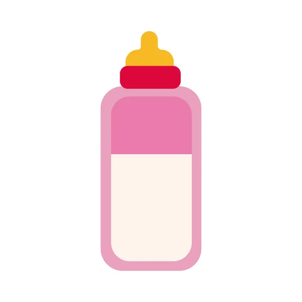 Botella de leche bebé icono de estilo plano — Vector de stock