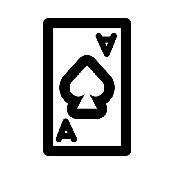 Pokerkarte mit Pik Line Stil — Stockvektor