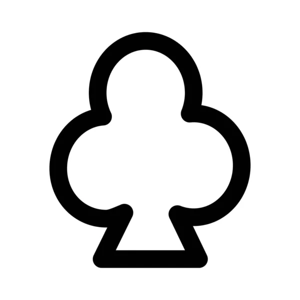 クローバーポーカーシンボルラインスタイルのアイコン — ストックベクタ