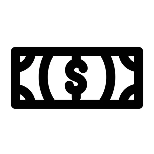 Banknot dolar linia styl ikona — Wektor stockowy