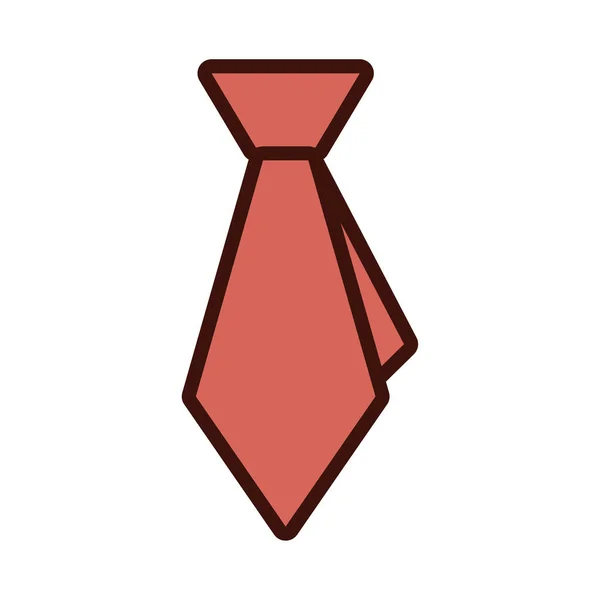 Giyim kravat çizgisi ve doldurma simgesi — Stok Vektör