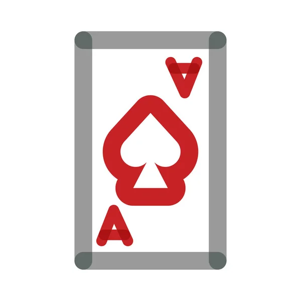 Cartão de poker com pá multiplicar estilo de linha — Vetor de Stock