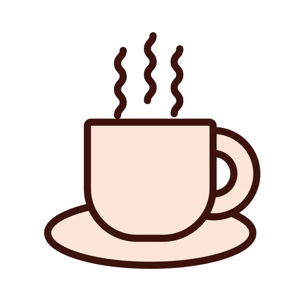 Καφέ φλιτζάνι ποτό γραμμή και συμπληρώστε το στυλ εικονίδιο — Διανυσματικό Αρχείο