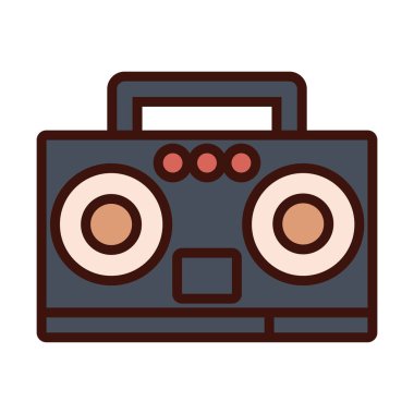 radyo müzik çalar satırı ve doldurma simgesi