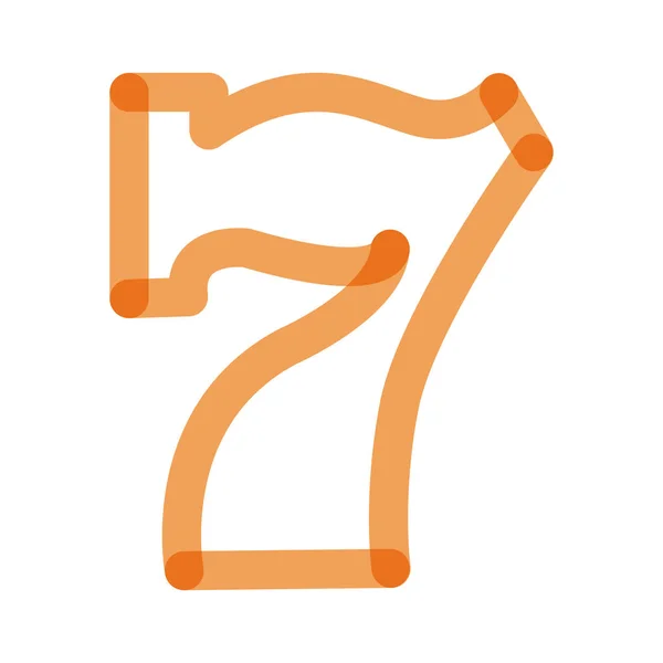Sedm číslic vynásobí ikonu stylu čáry — Stockový vektor
