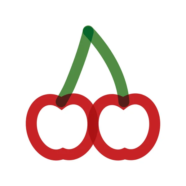 Ikon gaya perkalian buah ceri - Stok Vektor