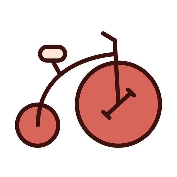 Retro bicycle line and fill icon — Stock Vector