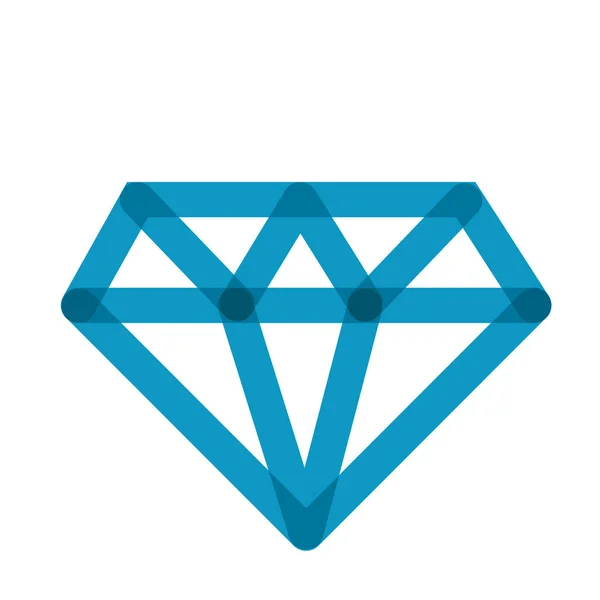 Diamant luxe steen vermenigvuldigen lijn stijl pictogram — Stockvector