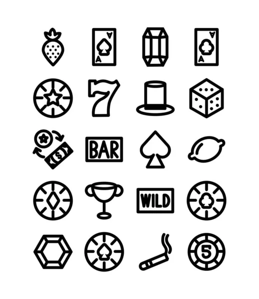 Bündel von Casino Set Symbolen — Stockvektor