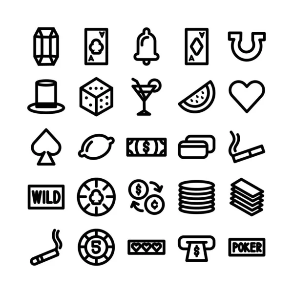 Bundle of casino set icons — Stock Vector