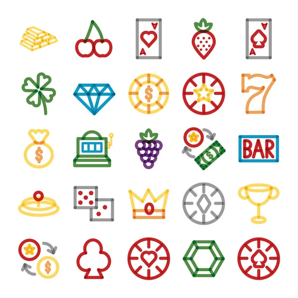 Bundle of casino set icons — Stock Vector